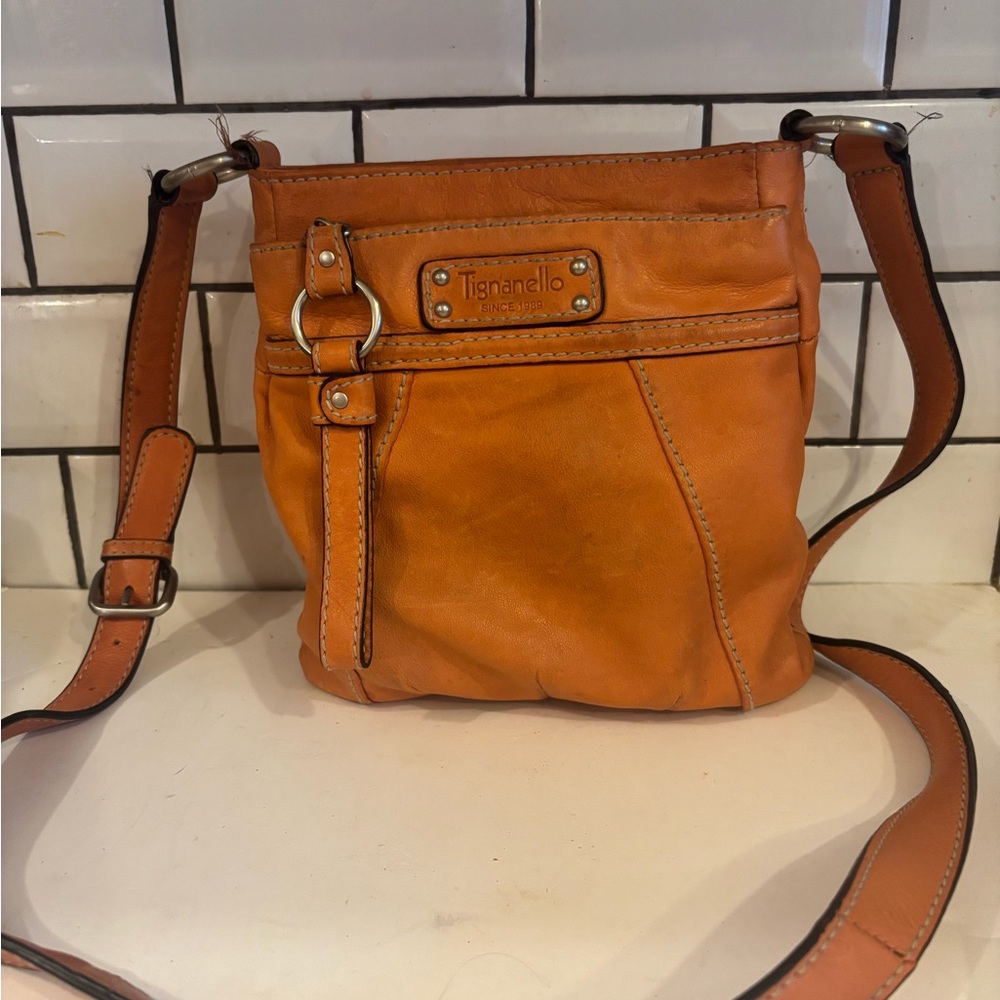 Tignanello Vibrant Orange Crossbody Bag